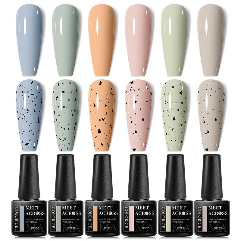 7 Pcs Nude Eggshell Gel Polish Set Classic Colors