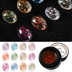 2 Pcs Dried Flowers Gel Nail Polish Set