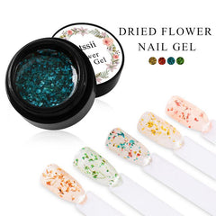 2 Pcs Dried Flowers Gel Nail Polish Set