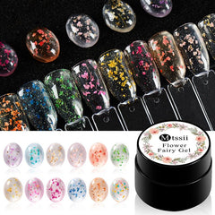 2 Pcs Dried Flowers Gel Nail Polish Set