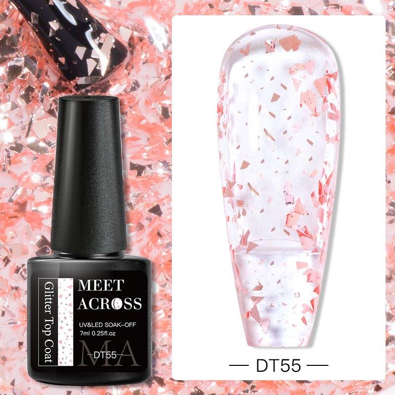 Glitter Sequins Gel Nail Polish Top Coat Multicolor Clear Top Coat