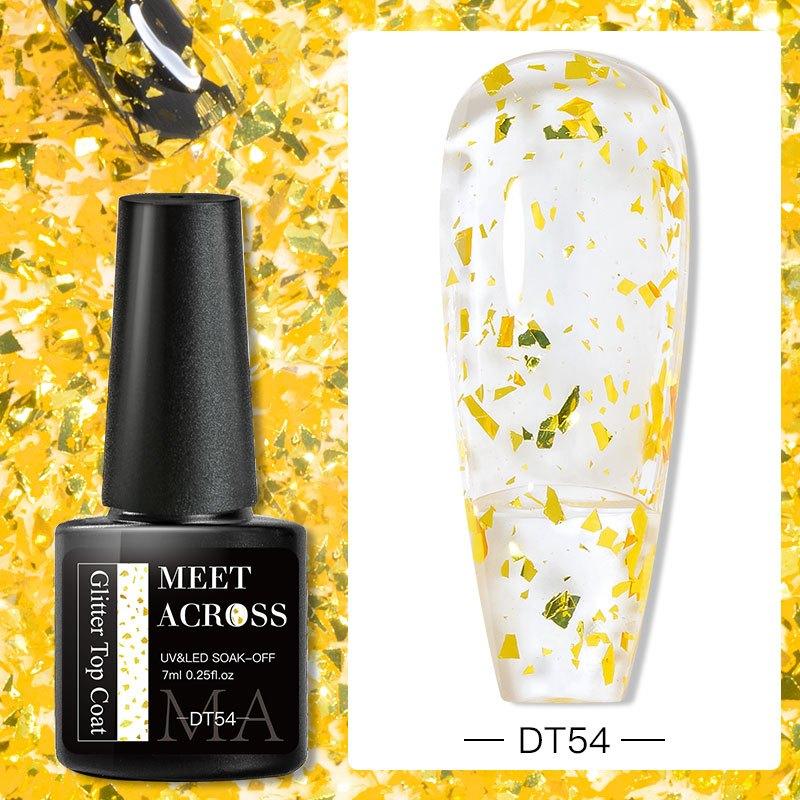 Glitter Sequins Gel Nail Polish Top Coat Multicolor Clear Top Coat