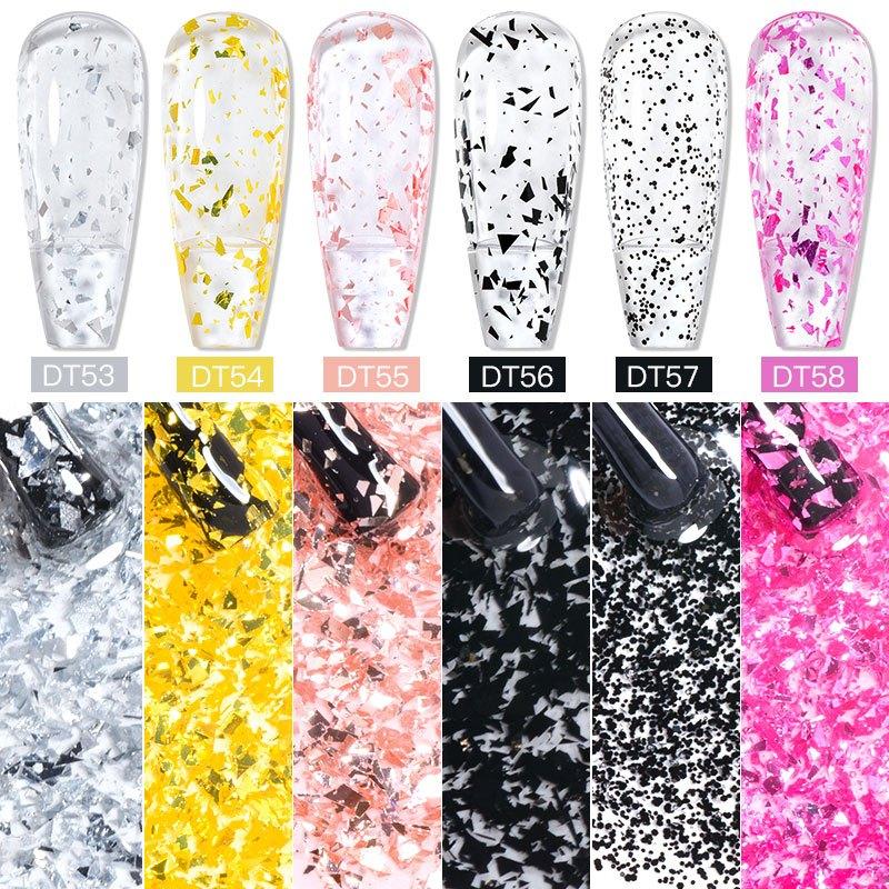 Glitter Sequins Gel Nail Polish Top Coat Multicolor Clear Top Coat