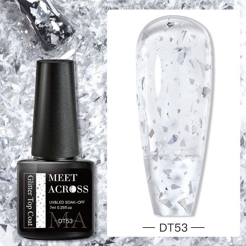 Glitter Sequins Gel Nail Polish Top Coat Multicolor Clear Top Coat