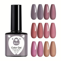 Brown Gel Nail Polish Kit 6 Colors No Wipe Set