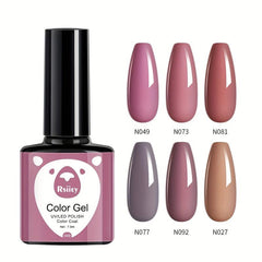 Brown Gel Nail Polish Kit 6 Colors No Wipe Set