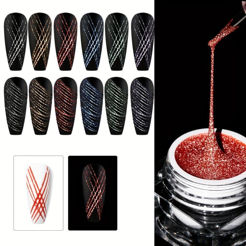 Glitter Pulling Line Silk Spider Gel Nail Polish Set