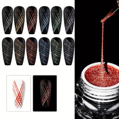 Glitter Pulling Line Silk Spider Gel Nail Polish Set