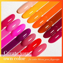 6 Fall Autumn Gel Nail Polish Set Yellow Brown Deep Orange Pumpkin Soak Off