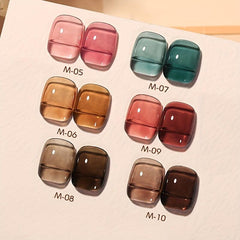 Crystal Gel Nail Polish Sheer Clear Tortoise Shell Nails Pink Amber Brown