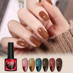 Crystal Gel Nail Polish Sheer Clear Tortoise Shell Nails Pink Amber Brown