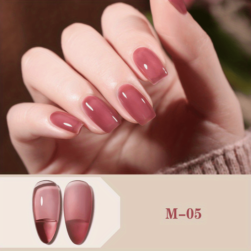 Crystal Gel Nail Polish Sheer Clear Tortoise Shell Nails Pink Amber Brown