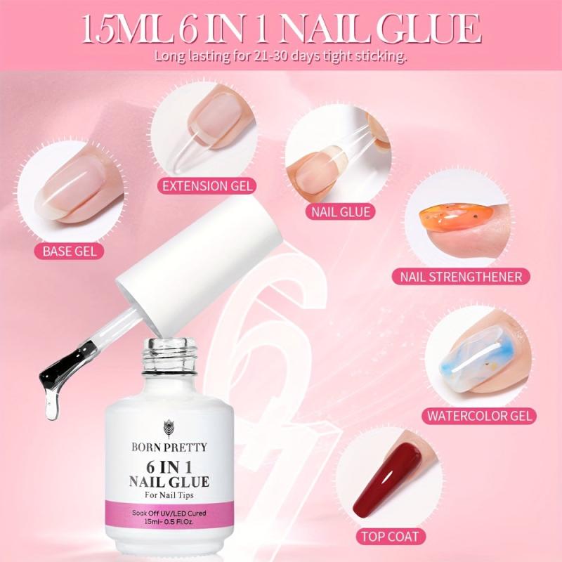 6-in-1 Nail Gel Builder Strengthener Extension Clear Gel DIY Nail Art