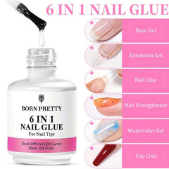 6-in-1 Nail Gel Builder Strengthener Extension Clear Gel DIY Nail Art