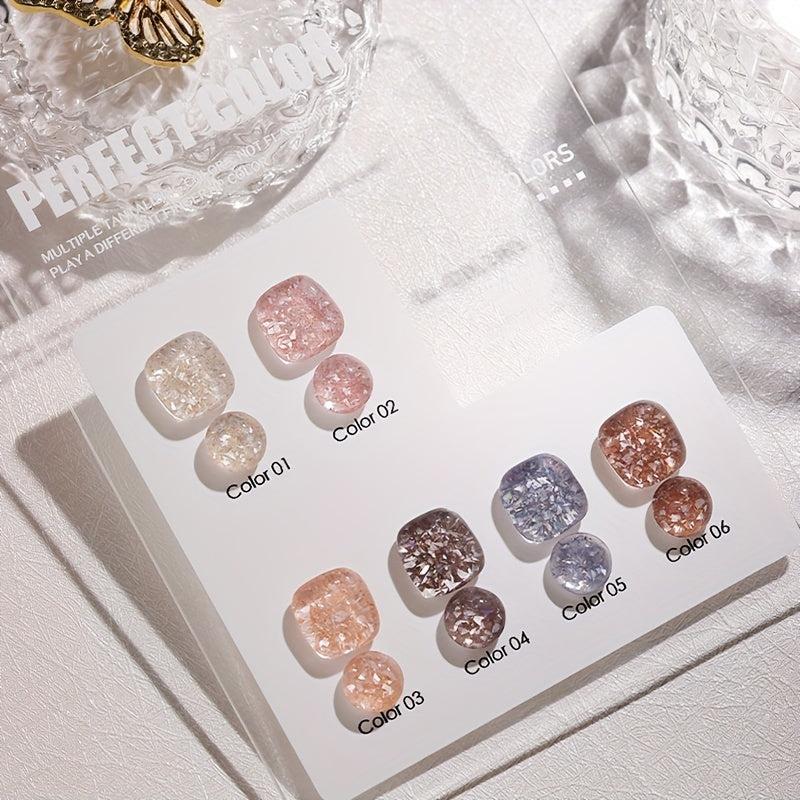 Summer Glitter Sequin Gel Nail Polish Translucent Brown Orange Nail Gel