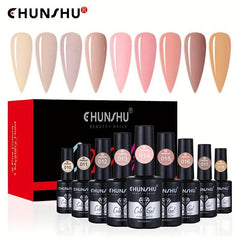 9pcs Milky Gel Nail Polish Set Soak Off Varnish for Spring Summer Manicure