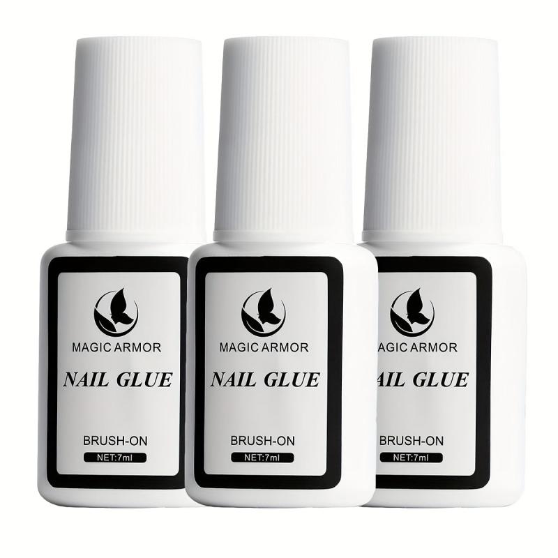 3 pcs Strong Nail Glue for Acrylic Nails Brush On Adhesive Press On Nails