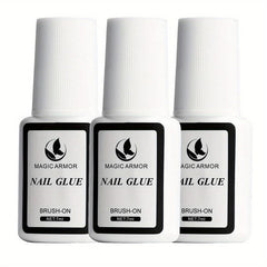 3 pcs Strong Nail Glue for Acrylic Nails Brush On Adhesive Press On Nails