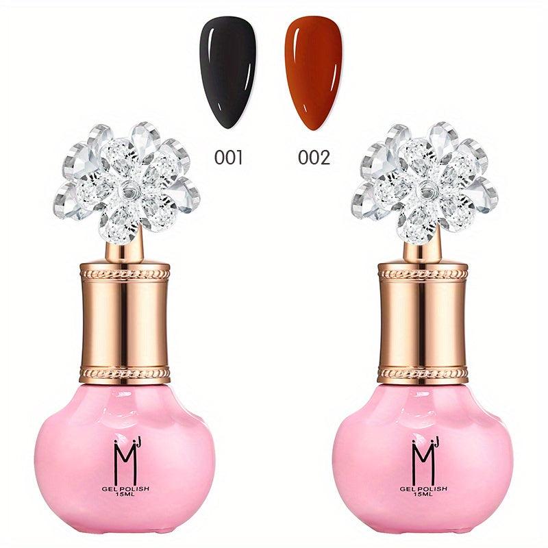 2pcs Pop Colors Gel Nail Polish Kit Soak Off No Wipe for Women's Nail Art