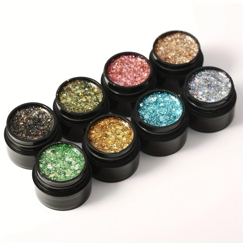 8 Colors Sparkle Aurora Glitter Gel Polish