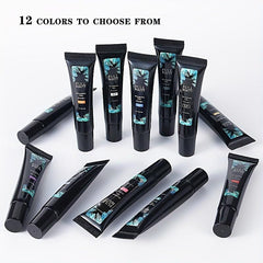 12 Colors Nail Stamping Polish Gel Kit - Long Lasting and Durable