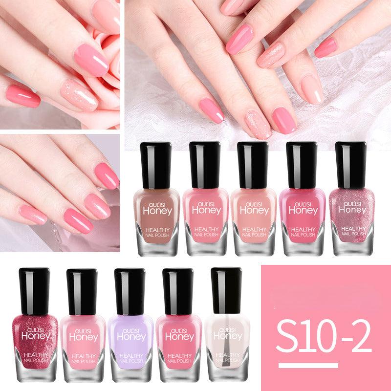 10pcs Peelable Solid Nail Polish Set Odorless Baking Quick Drying Lasting