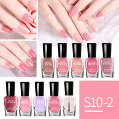 10pcs Peelable Solid Nail Polish Set Odorless Baking Quick Drying Lasting