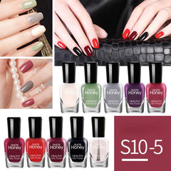 10pcs Peelable Solid Nail Polish Set Odorless Baking Quick Drying Lasting