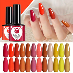 Gel Nail Polish Starter Kit 12 Colors Soak Off No Wipe Nail Gel Polish Set