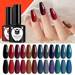 Gel Nail Polish Starter Kit 12 Colors Soak Off No Wipe Nail Gel Polish Set