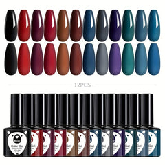 Gel Nail Polish Starter Kit 12 Colors Soak Off No Wipe Nail Gel Polish Set