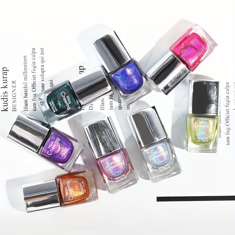 7ml Holographic Glitter Nail Polish - Reflective Shine Lacquer