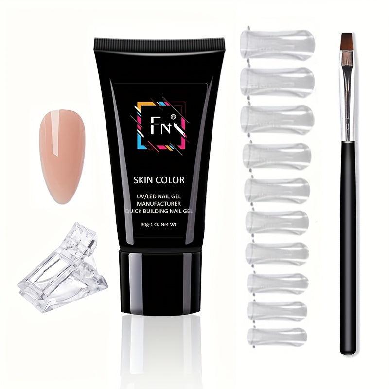 30ml Nail Extension Gel Kit with 9 Colors, Quick Building Gel, Nail Brush Set