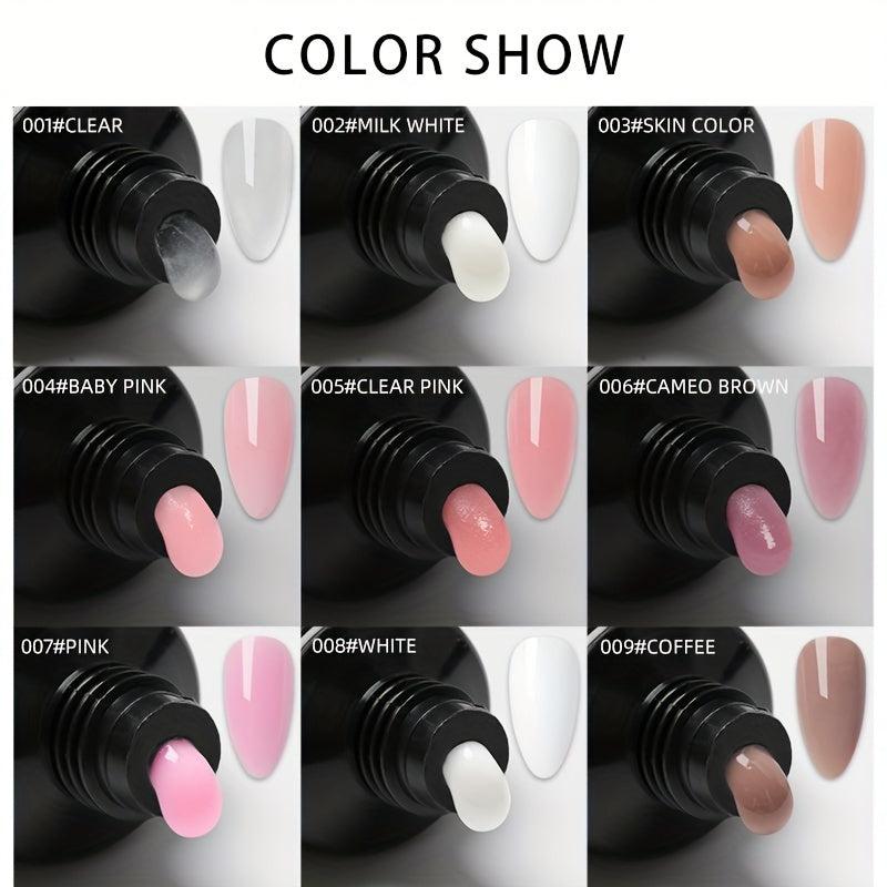 30ml Nail Extension Gel Kit with 9 Colors, Quick Building Gel, Nail Brush Set