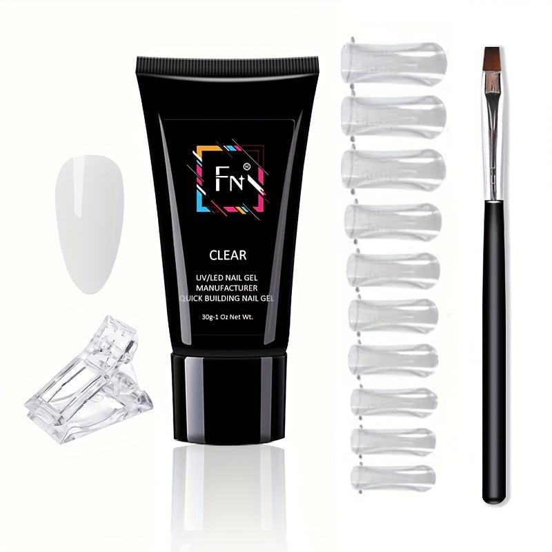 30ml Nail Extension Gel Kit with 9 Colors, Quick Building Gel, Nail Brush Set