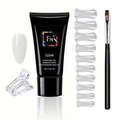 30ml Nail Extension Gel Kit with 9 Colors, Quick Building Gel, Nail Brush Set