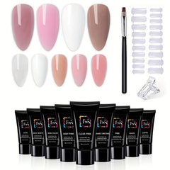 30ml Nail Extension Gel Kit with 9 Colors, Quick Building Gel, Nail Brush Set
