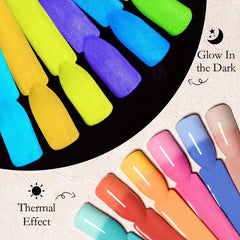 Glow In The Dark Gel Nail Polish Set - 6 PCS 8ML