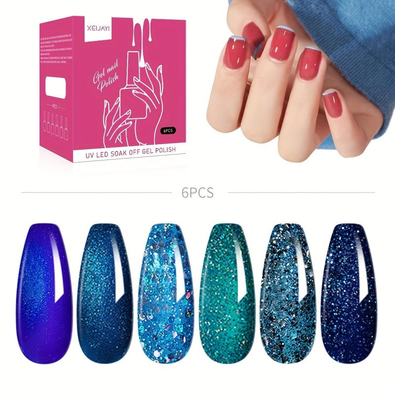 Glitter Gel Varnish 6 Colors Starter Kit