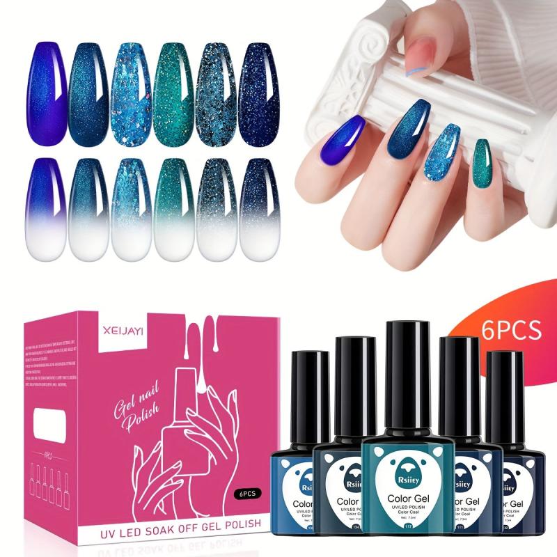 Glitter Gel Varnish 6 Colors Starter Kit