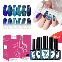 Glitter Gel Varnish 6 Colors Starter Kit