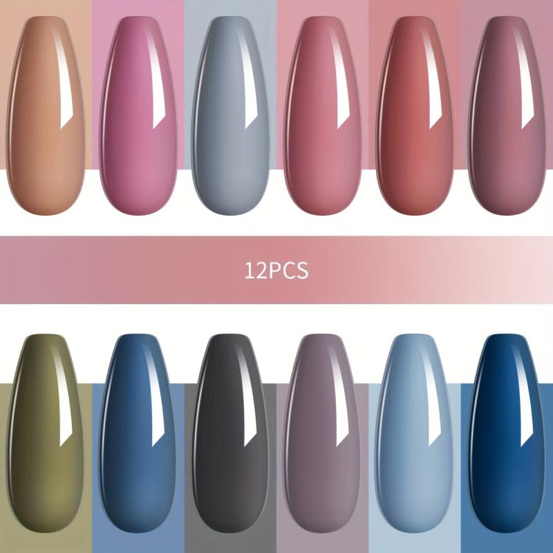 Gel Nail Polish Starter Kit Morandi Gray Soak Off Nail Gel Polish Set