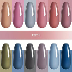 Gel Nail Polish Starter Kit Morandi Gray Soak Off Nail Gel Polish Set