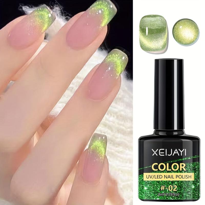 Reflective Glitter Cat Eye Gel Nail Polish