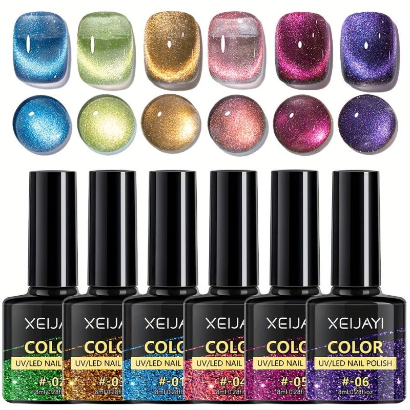 Reflective Glitter Cat Eye Gel Nail Polish