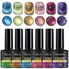 Reflective Glitter Cat Eye Gel Nail Polish