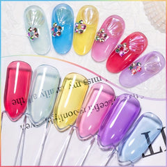 AWStorG 6Pcs Nude Gel Nail Polish Set Sea Colorful Glaze Semi Permanent Varnish