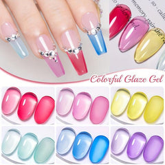 AWStorG 6Pcs Nude Gel Nail Polish Set Sea Colorful Glaze Semi Permanent Varnish