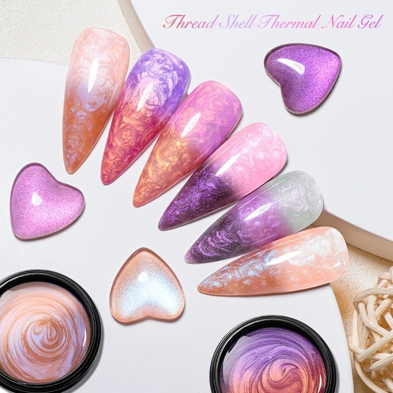Mermaid Gel Nail Polish Glitter Shell Thread Temperature Long-Lasting Shine