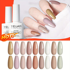 Nude Gel Nail Polish Starter Kit 9 Colors Soak Off No Wipe Set